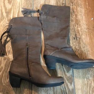 Light brown, leather boots